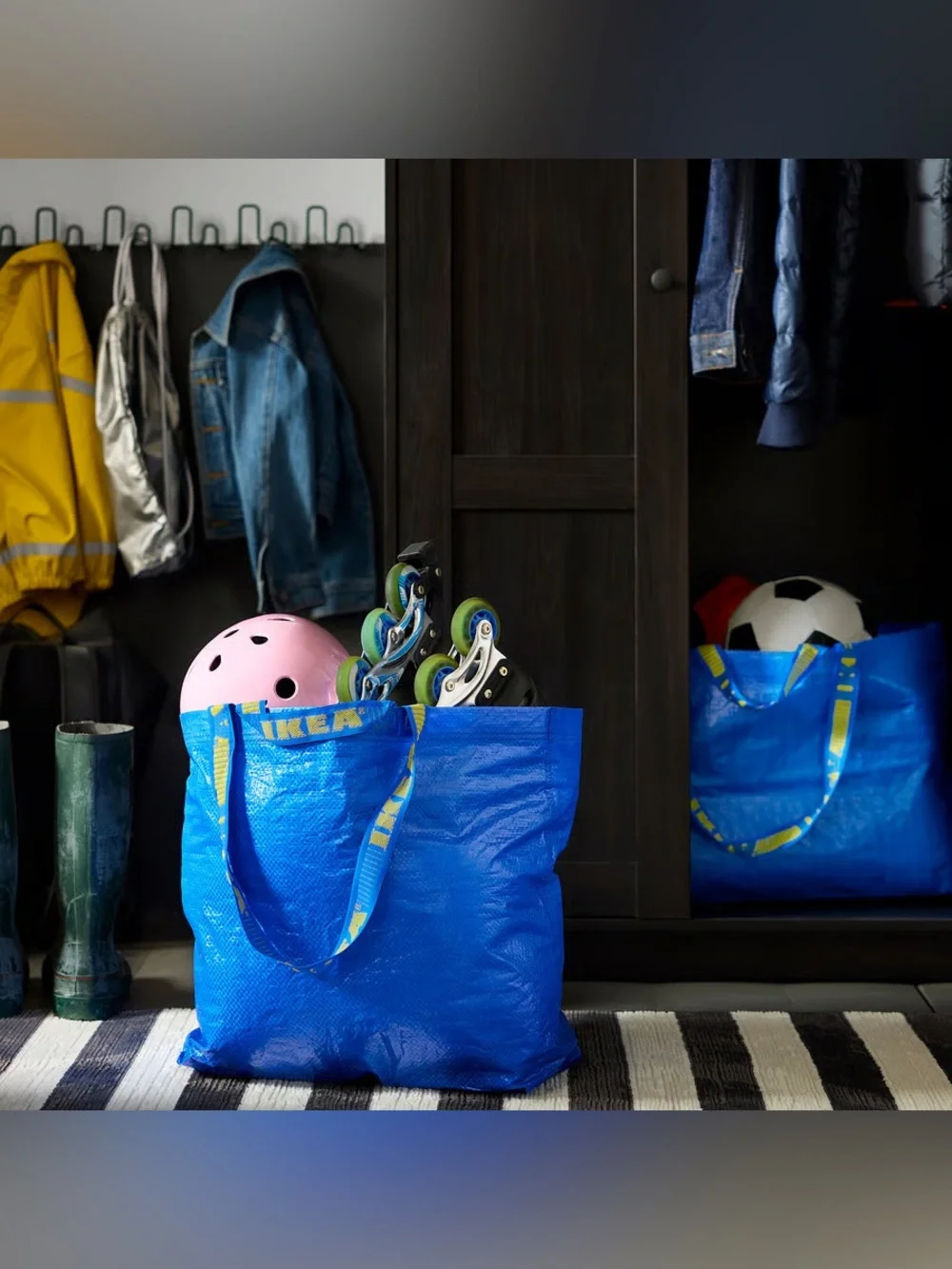 FOUR IKEA 10 gallon bags FRAKTA Set of 4️⃣ Blue Reusable Shopping Totes